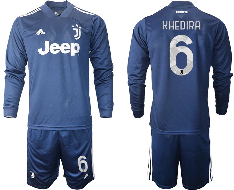 Men 2020-2021 club Juventus away long sleeves #6 blue Soccer Jerseys->juventus jersey->Soccer Club Jersey